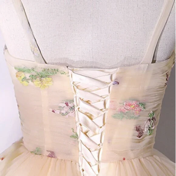 omantic Pastel Rainbow Tulle Gown Colorful Fairycore Event Dress - Picture 4 of 4